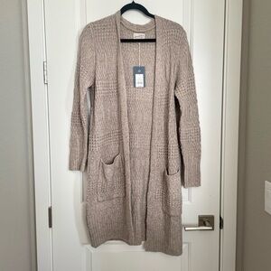 Universal Thread Long Knit Cardigan in Taupe Open Front Long Sleeves Size Small